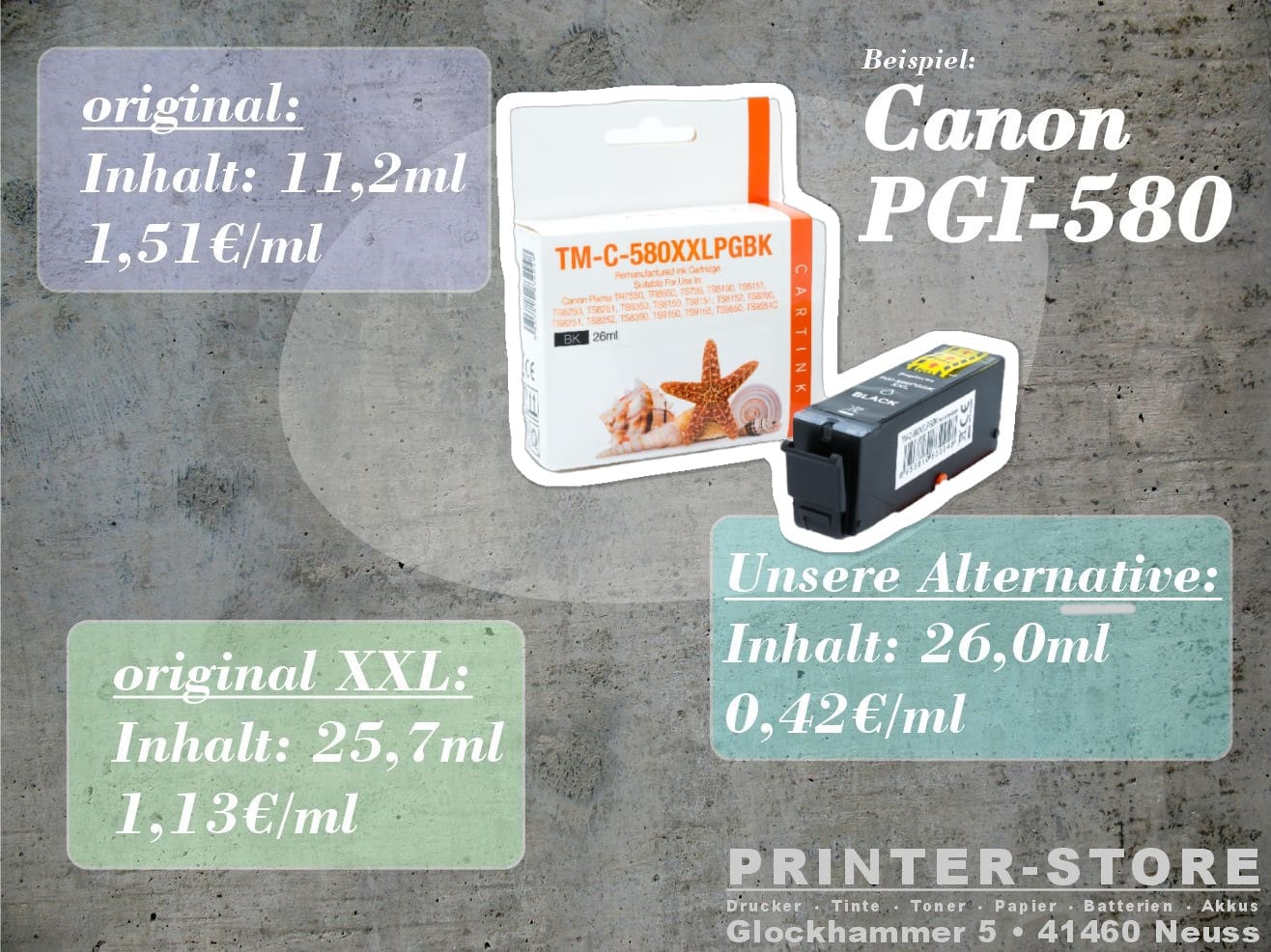 bis zu 72% Ersparnis bei den Canon Geräten mit den PGI-580