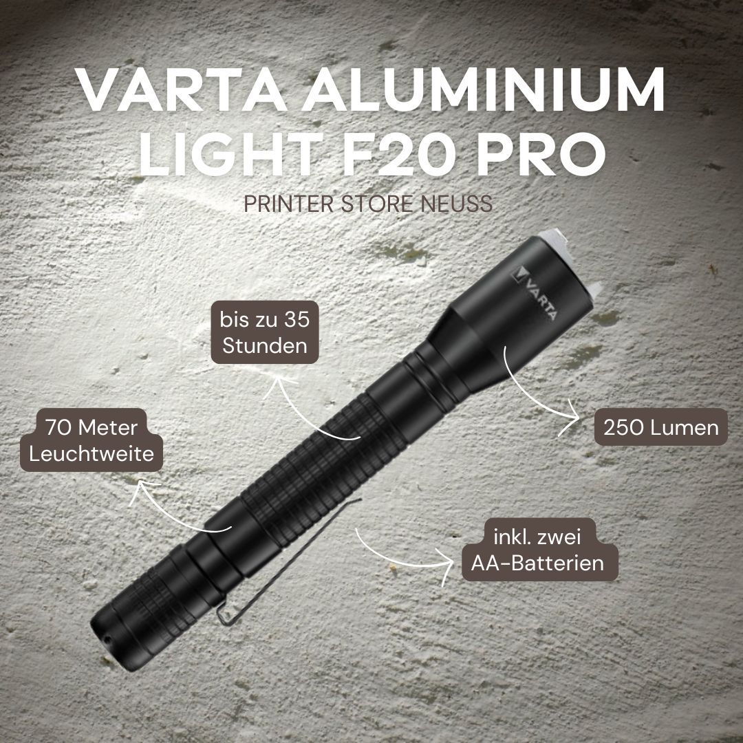 🔦Varta LED-Outdoor-Taschenlampen Robuste Aluminium Lampe F20 Pro. 19,95€