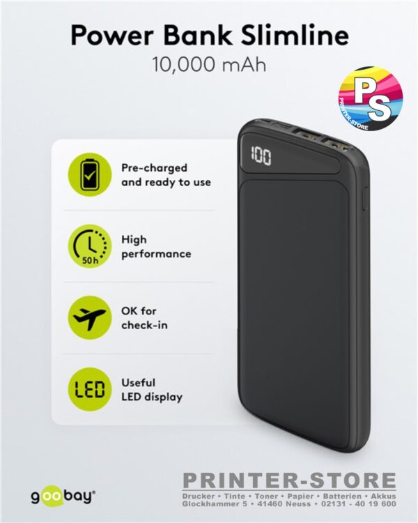 Powerbank Slimline 10.000mAh