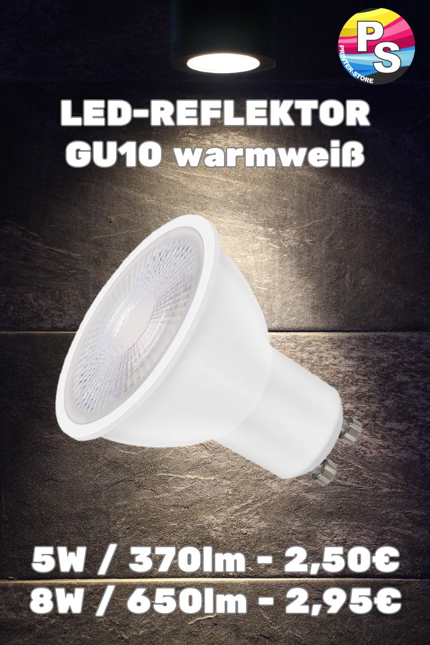 LED Reflektor warmweiß mit GU10 Fassung
