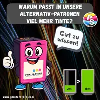 Warum passt in unsere Alternativpatronen viel mehr Tinte?