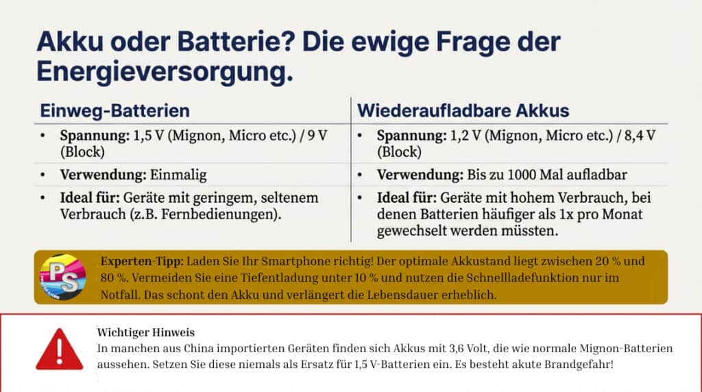 Akku oder Batterie? Die ewige Frage.