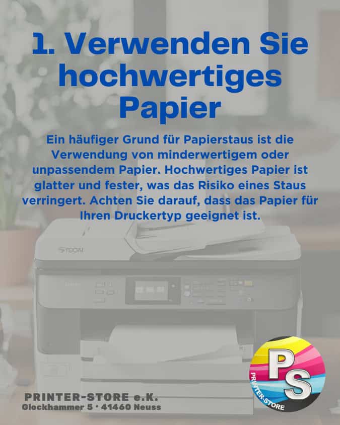 Papierstaus vermeiden Tipp 1