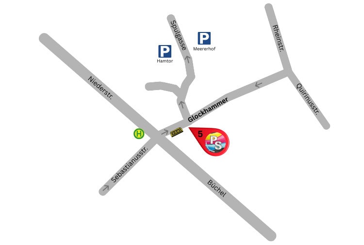 Straßenkarte mit Link zur Navigation