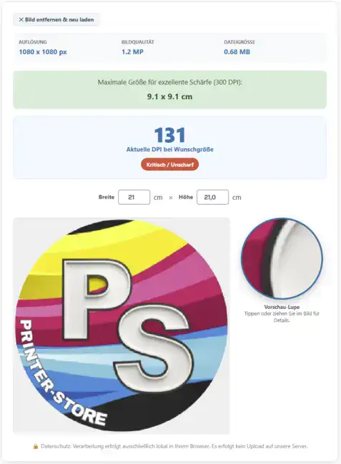 Pixelrechner Vorschau