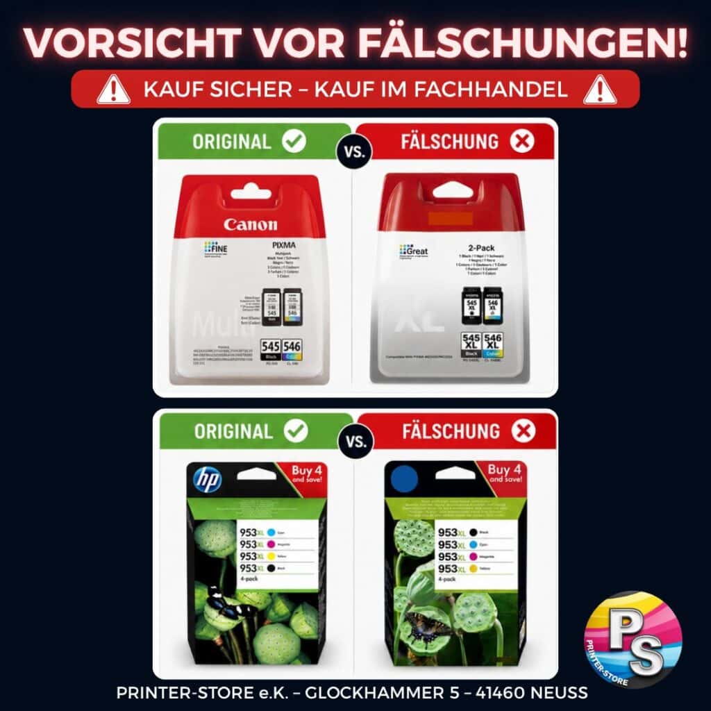 Warnung vor gefälschten Druckerpatronen